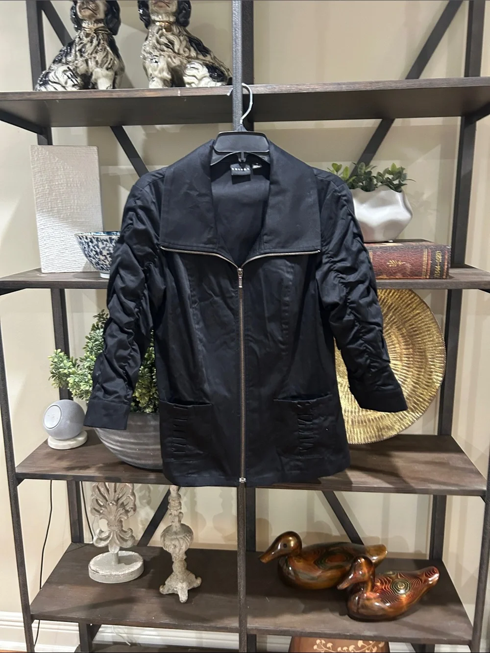 Tribal 10 Women's Black Zip-Front Jacket - Elegant Casual Coat